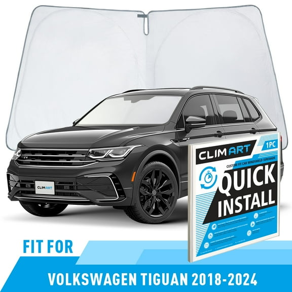 CLIM ART Windshield Sun Shade for Volkswagen (VW) Tiguan 2018-2025, Custom-Fit Foldable Car Sunshade, Vehicle Sun Protector, Front Auto Windshield Cover, Car accessories - WS3035