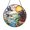 Acrylic 3.5 Inch, variant on Japanese Pagoda Stained Glass Style Round Suncatcher, Blue Birds and Cherry Blossom Window Hanging Zen Inspired Home Decor