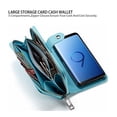 thumbnail image 3 of Galaxy S9 Plus Wallet Case, Mignova Lichee Pattern 2-in-1 Split Magnetic Suction Leather Sheath Zipper Wallet Hand Bag Protective Cover for Galaxy S9 Plus -Blue, 3 of 7