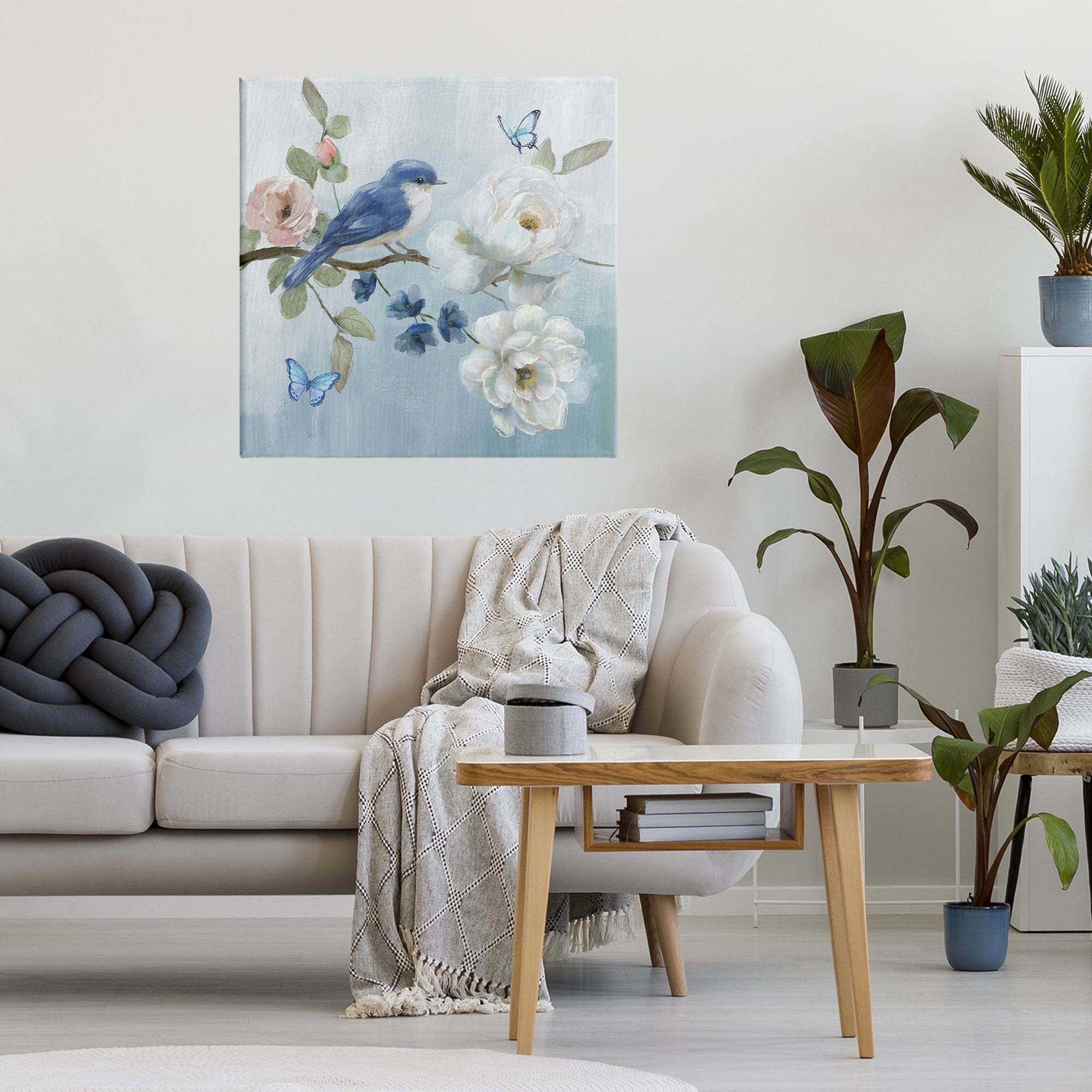Stupell Industries Blue Bird Tranquility Canvas Wall Art, design by Nan