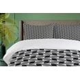 thumbnail image 4 of Ambesonne Psychedelic Duvet Cover Sets, Fractal Grid Curved, 2-Queen, Black and White, 4 of 7