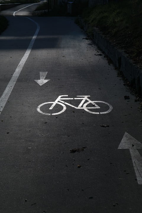 bright cycle path
