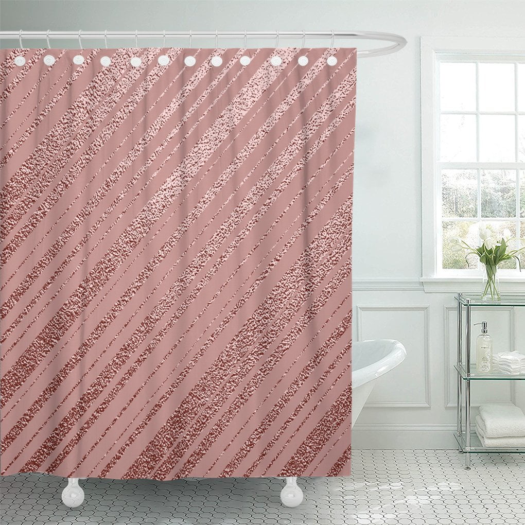 Pink Sequins Waterproof Bathroom Polyester Shower Curtain Liner Water Resistant 