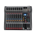 thumbnail image 1 of Depusheng DX8 Mezclador profesional Consola de placa de sonido Interfaz de sistema de escritorio de 8 canales Entrada digital USB MP3 48 V Phantom Power Estéreo DJ Studio FX Chasis de acero, mezclador, 1 of 5