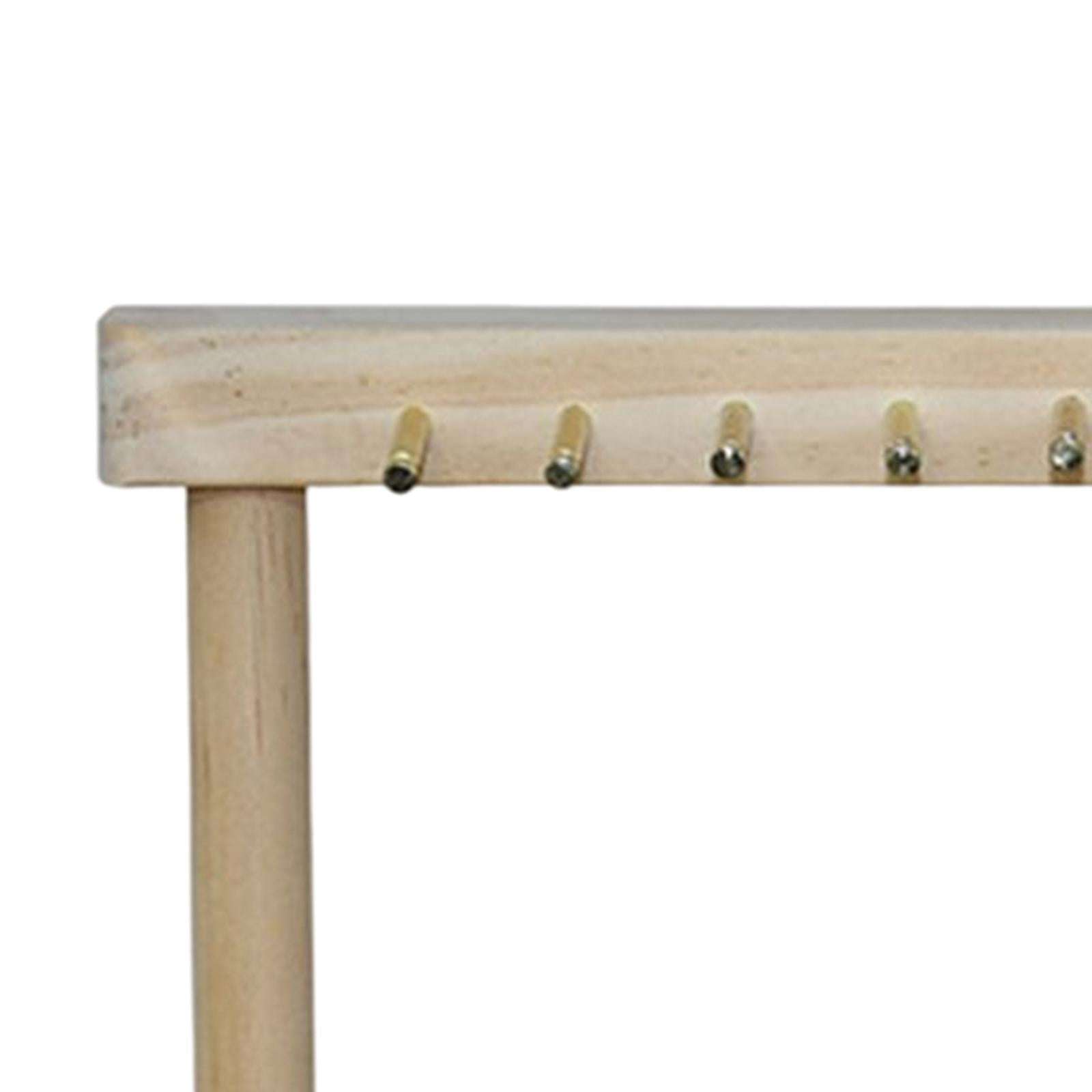 Modern Jewelry Organizer Display Stand, Wood Countertop Necklace Holder Display with Hooks for Pendants Necklace Rings Chains Storage Rack 12 Hangers