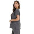 thumbnail image 2 of Just Love Solid Stretch Scrub Top for Women Mock Wrap Nursing Shirt (Steel Grey, Medium), 2 of 3
