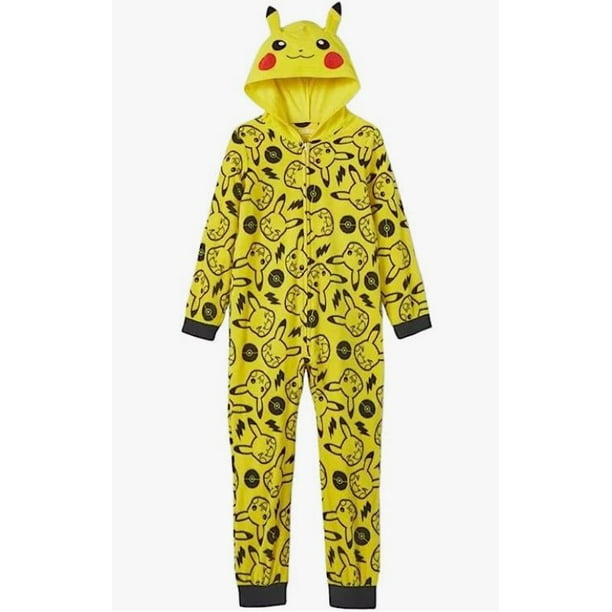 Pokemon Onesie Boys Pikachu Yellow 3D Ears Kids All In One 8/10