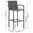 thumbnail image 4 of vidaXL Bar Stools 2 pcs Grey Poly Rattan, 4 of 5