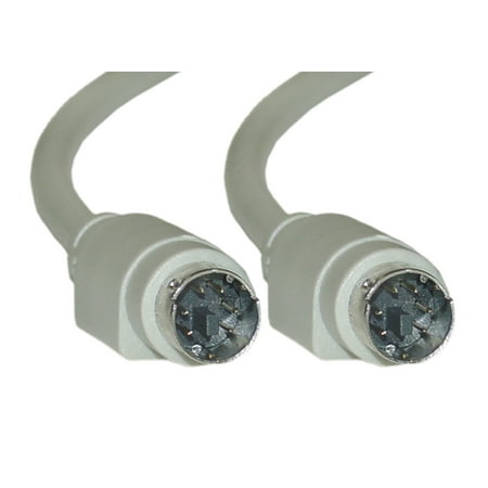 Male 2 Conductor - PS/2 Cable, Keyboard / Mouse, PS/2(MiniDin6) Male, 6 Conductor, Straight, 10 foot