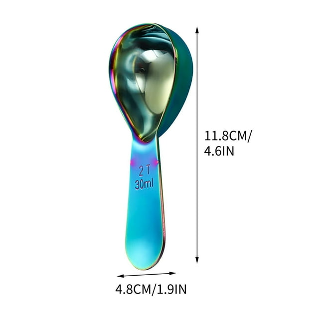 Cuillère à Café Épaissie en Acier Inoxydable 30mL avec Cuillère à Mesurer Graduée