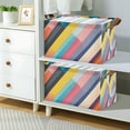 thumbnail image 2 of Yayeee Foldable Storage Basket for Shelves with Handles Waterproof Cloth Bins, Color Striped, 2 of 7