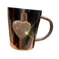 thumbnail image 3 of Taza de café de acero inoxidable, taza de leche con asa para el hogar o el trabajo, decorativa con forma de corazón para bebidas calientes., 3 of 8