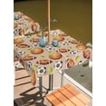 thumbnail image 2 of Outdoor Tablecloth with Umbrella Hole for Patio/Picnic/Party/Camping, Brown Basketball Football Waterproof Table Cloth Square Cover Washable, Modern Art Ball Rustic (54"x 54"), 2 of 8