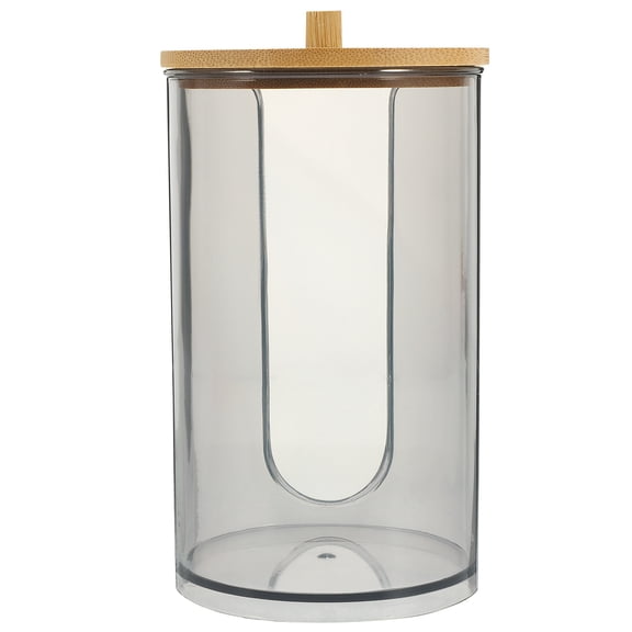 NICEXMAS Disposable Paper Cup Dispenser, Black, Bamboo Lid, for Bathroom Use, Clear Design