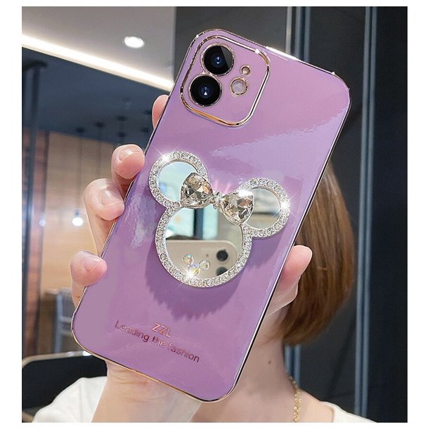 Nuevo Mickey Mouse Girls Mirror Phone Case Lovely Mirror Phone Case para Iphone 14 13 Girls Gifts zhangyuxiang LED