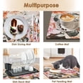 thumbnail image 6 of Coffee Mat for Countertops, Flower Rose Peony Retro Dish Drying Mat 2 Pcs for Kitchen Coffee Bar Accessories, Coffee Maker Espresso Machine Dish Rack Hide Stain Rubber Backed 12x19in, 6 of 6