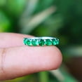 thumbnail image 3 of Round Cut Emerald Gemstone Ring, 925 Sterling Silver Ring, Eternity Women Engagement Ring, Charm Ring, Statement Ring, Personalized Gift,.., 3 of 4