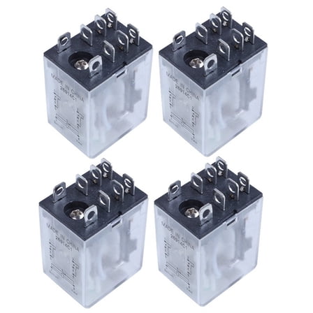 4X JQX-13F LY2 DC 12V Coil 8-Pin DPDT Green LED Electromagnetic Relay