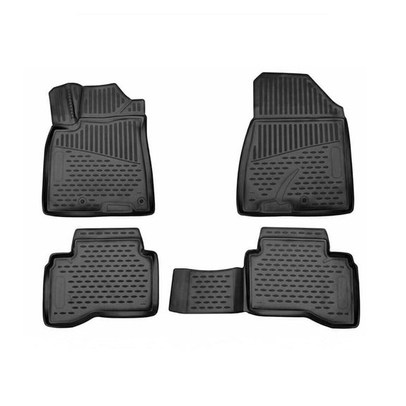 OMAC Floor Mats Fits Kia NIRO 2017-2022 Black | 3D All Weather Complete Set Custom Liner | Protected Odorless Performance Heavy Duty | 2018 2019 2020