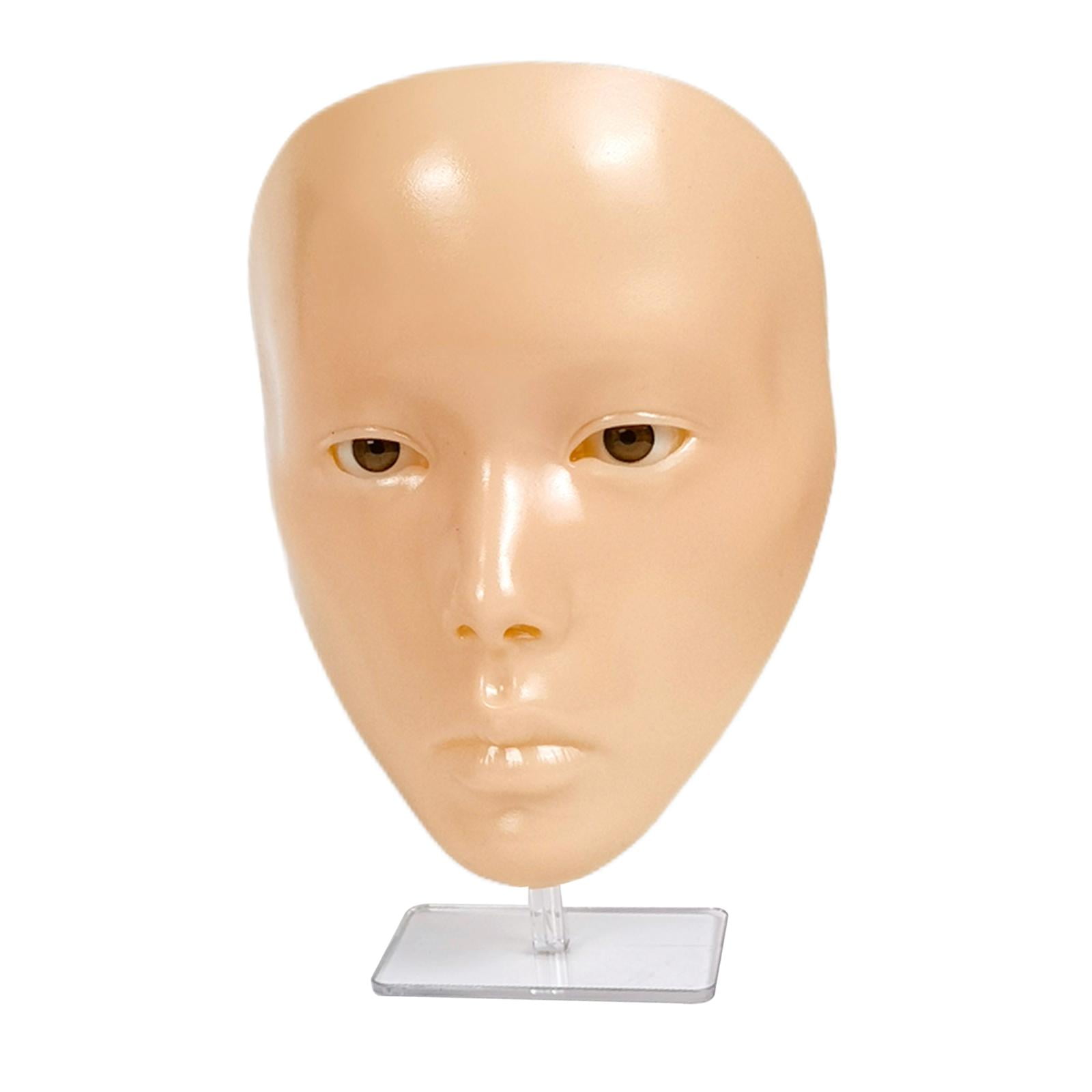 Reusable Makeup Practice Face Realistic Flexible Mannequin Head 5D Silicone for Cosmetology Permanent Makeup Artists Beginners Salon Home