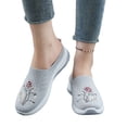 thumbnail image 2 of YOUYEDIAN Mules for Women Versatile Round Toe Comfy Fashion Floral Print Flats Casual Backless Sport Soft Walking Shoes, 2 of 5