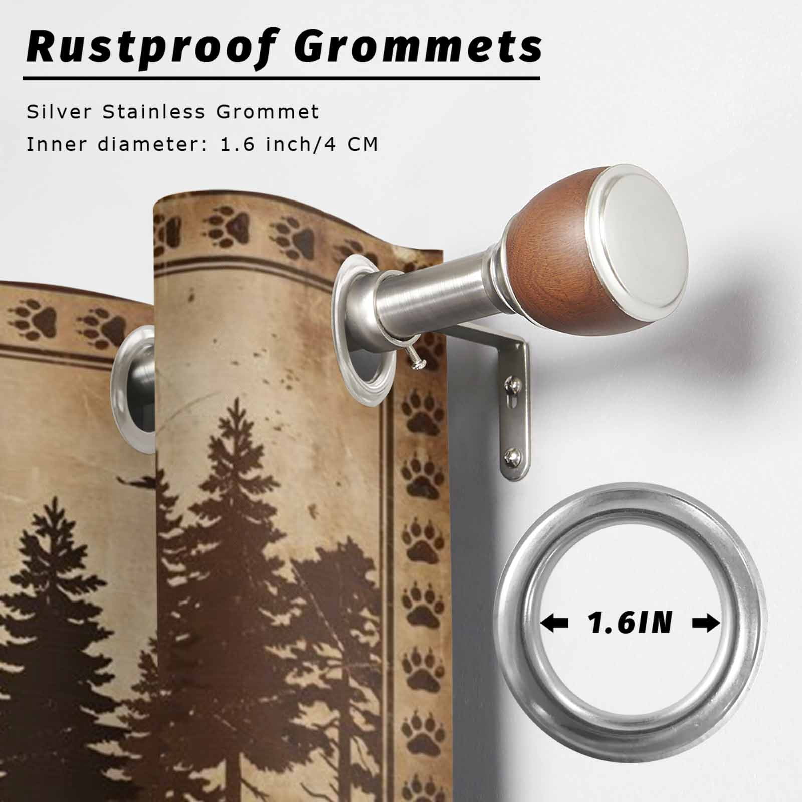 Wildlife Outdoor Curtains for Patio, Rustic Forest Birds Black Bear Silhouettes Sunshade Privacy Drapes Grommet Waterproof Outside Curtains for Porch/Cabana/Balcony 54"x 108", 1 Panel