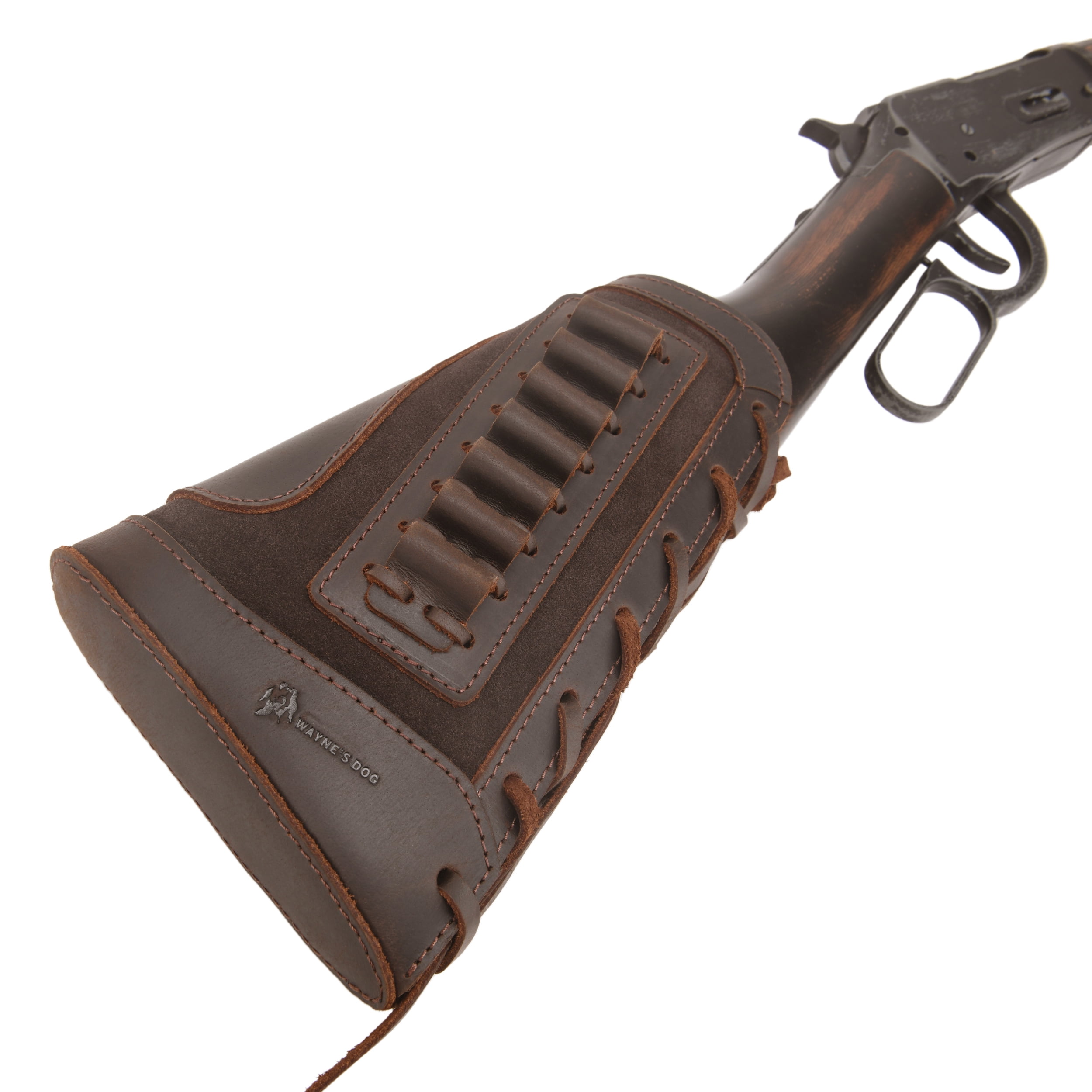 WAYNE'S DOG Leather Rifle Cheek Rest Pad Buttstock Gun Cover .357 .30/30 Hunting Shooting