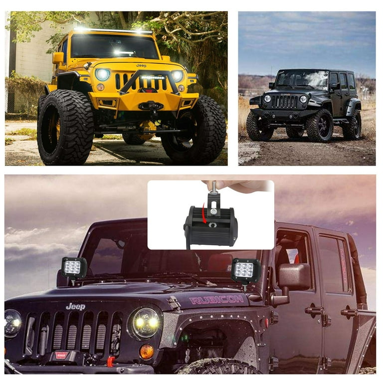 2-Pack 4-Inch Flush Mount LED Pod Lights - 70W Spot Beams For Off-Road Vehicles