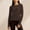 Brown, variant on Sentmoon Tops for Women 2025 Crew Neck Long Sleeve Blouses for Women Stretchy Loose Solid Color Travel Clothes Women Trendy for Fall Fashion S
