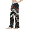 thumbnail image 2 of Women's Ethnic Zigzag Chevron Pattern Pajama Pants, Casual Pajama Bottoms Lounge Pants Wide Leg, 2 of 7