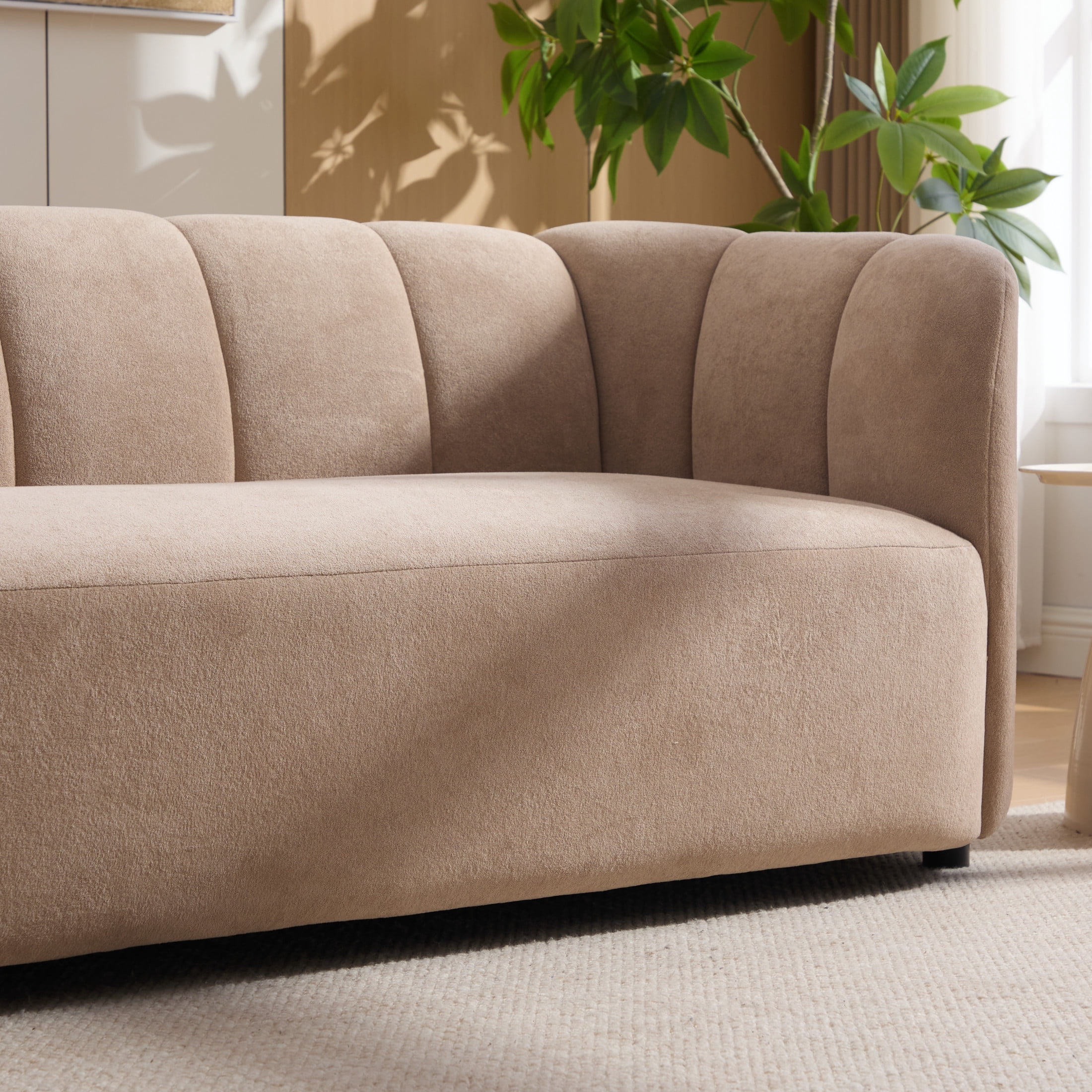Christopher Knight Home 80" Modern Curved Velvet Sofa, Upholstered Couch with 3 Seats, Nomad