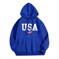 thumbnail image 4 of USA Print Unisex Hoodie Long Sleeve Letter Print Casual Fall Streetwear Sweatshirt Crewneck Pullover Tops, 4 of 4