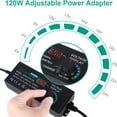 thumbnail image 2 of Adjustable Power Supply Adapter, 3V-24V 5A 120W Universal Power, Variable Switching AC/DC Adapter, 100V-240V AC to DC Converter with 14 Tips & LED Voltage Display for 3V to 24V Household Electronics, 2 of 6