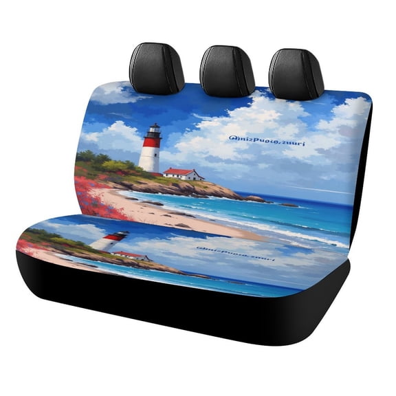 Lighthouse by The Sea Car Rear Seat Covers,Bench Back Seat Cover , Easy to Install Universal Fit for Cars Trucks Vans And SUVs