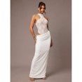thumbnail image 4 of White Sleeveless High-Neck Lace Sheer Asymmetrical Maxi Dress For Women Elegant Evening Party Dress, 4 of 7