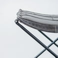 thumbnail image 3 of Creative Co-Op Collapsible Leather and Metal Stool, Charcoal, 3 of 5