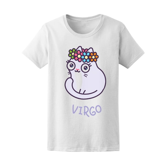 Cat Zodiac Astrology Sign Virgo Women T-Shirt - Image by Shutterstock, Female Medium