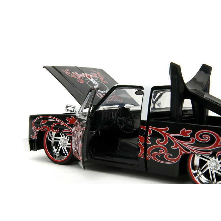 1985 Chevrolet C-10 Pickup Truck Black with White Top and Graphics