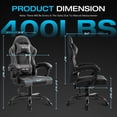 thumbnail image 3 of JONPONY Ergonomic Gaming Chairs,Office Chair,High Back Computer Chair,Adjustable 360° Swivel Chair with Headrest and Lumbar Support ,BLACK GREY, 3 of 10