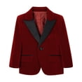 thumbnail image 4 of LIJCC Toddler Boy Velvet Formal Suit Clothes Gentleman Wedding Dress Outfit Long Sleeve Dress Shirt Jacket 5 PCS Set(Red,6-7 Years), 4 of 9