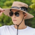 thumbnail image 2 of Sombrero de pescador para hombre, protector solar para pesca al aire libre, protección UV, ala grande, color caqui, 2 of 5