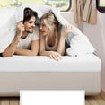 thumbnail image 3 of 1000 Thread Count RV Sheet Sets 24X72 Cot Bed Size Light Blue Solid Egyptian Cotton Soft And Smooth Bed Sheets for Campers, RV Bunk And Truck Sleeper with 8 inch deep pocket, 3 of 7