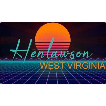 

Henlawson West Virginia 4 X 2.25-Inch Fridge Magnet Retro Neon Design