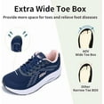 thumbnail image 3 of JOYFON Wide Toe Box Shoes for Women Arch Support Walking Tennis Sneakers Orthotic Leather Shoes for Bunions, Plantar Fasciitis NavyPink Size 8, 3 of 7