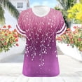 thumbnail image 5 of Plus Size T-Shirt for Women Oversized Short Sleeve V Neck Graphic Trendy Casual Loose Fit Summer Tops (M, Purple), 5 of 6