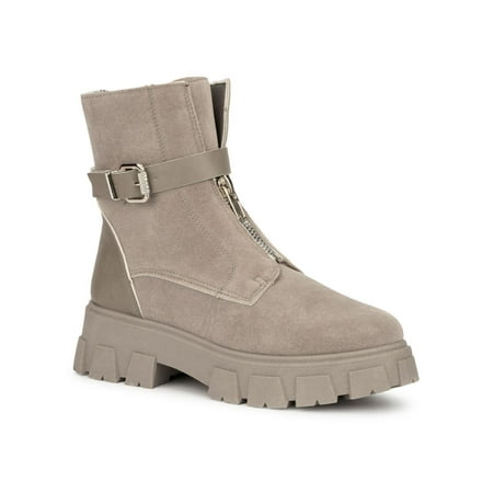 

Olivia Miller Womens Faux Suede Platform Combat & Lace-up Boots