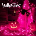 thumbnail image 2 of String Lights Hopolon, 50 luces moradas, cable blanco de 13 pies, paquete de 2, 2 of 7