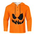 thumbnail image 4 of Chemise Décontractée Imprimée Halloween pour Hommes Col Rond Boutonnée Design Taches de Sang Manches Longues Grande Taille Haut Confortable Élégant, 4 of 5
