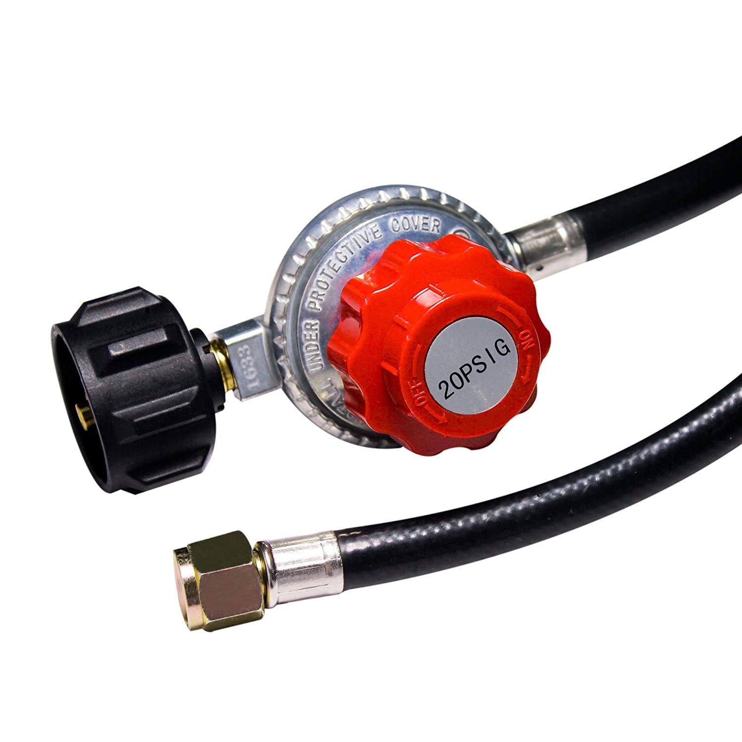 Grill Tool Sets 5FT 20PSI Propane Regulator Hose for Fire Pit, Regulator Hose