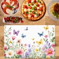 thumbnail image 2 of AshasdS Watercolor Floral and Butterfly Linen Table Mats Set of 4 12x18 inch for Spring Summer Home Table Decor, 2 of 5